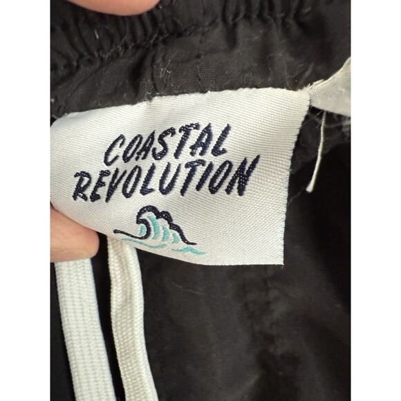 Coastal Revolution Mens Black Size Large Board Swim Shorts Trunks - Picture 4 of 8